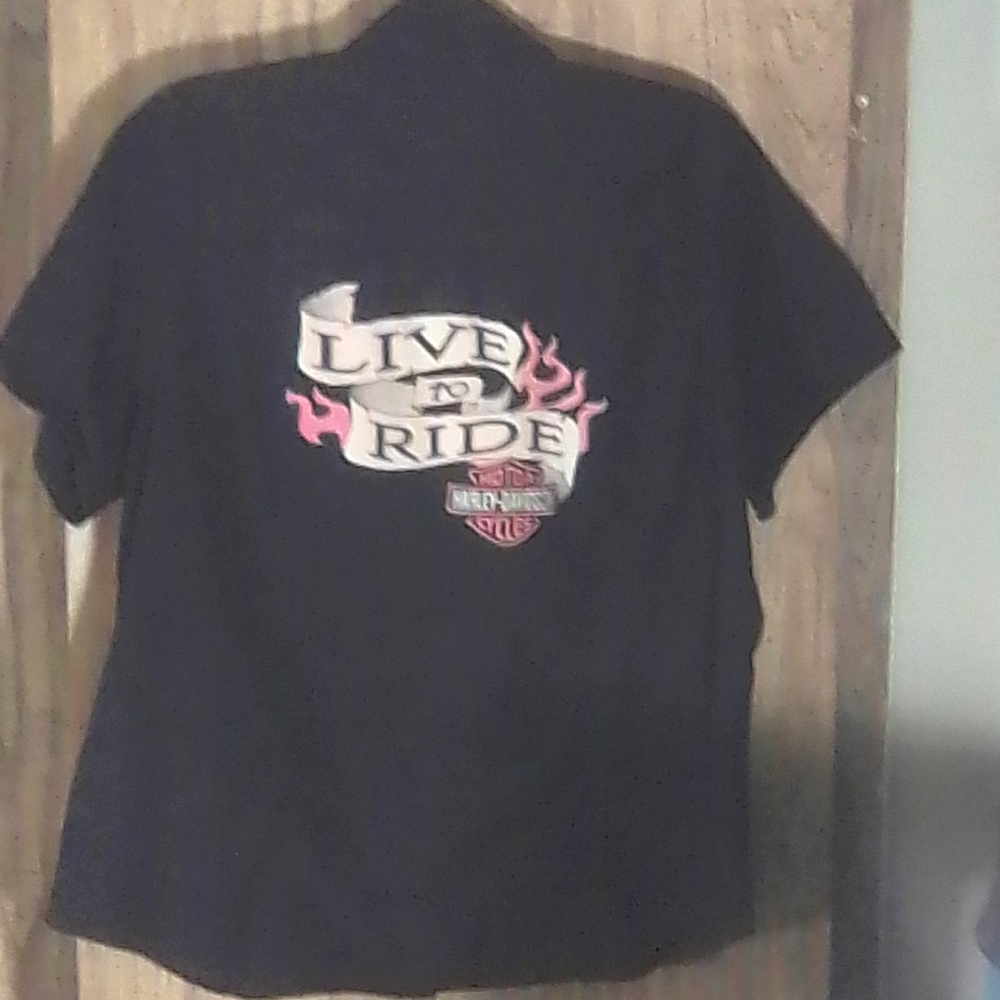 Women's Harley-Davidson Black Snap Front Size 1W Shirt